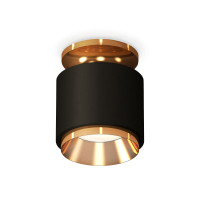 Накладной точечный светильник XS7511120 SBK/PYG черный песок/золото желтое полированное MR16 GU5.3 (N7929, C7511, N7034)