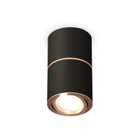Накладной точечный светильник XS7402200 SBK/PPG черный песок/золото розовое полированное MR16 GU5.3 (C7402, A2073, C7402, N7005)