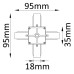 Соединитель X-образный (однофазный) Crystal Lux CLT 0.211 04 BL