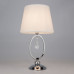 Настольная лампа с белым абажуром 01055/1 хром/прозрачный хрусталь Strotskis