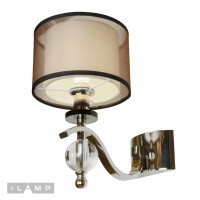 Настенный светильник iLamp Malibu W2335-1 Никель+коричневый