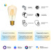 1310112 Лампа светодиодная филаментная Gauss Smart Home DIM+CCT E27 ST64 Golden 6,5 Вт 2000-5500 К 1/10/40