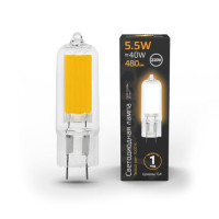 107807105 Лампа Gauss LED G4 AC220-240V 5.5W 480lm3000K Glass 1/10/200