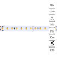 A4812010-03-3K Светодиодная лента 48В 7.2Вт/м 800Лм/м 3000К 90+ 10мм SMD2835 120шт/м 30м IP20