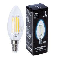 E14-7W-4000K Лампа LED (Свеча на ветру прозрачная Филамент) E14-7W-NH-flame filament