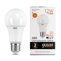 23212 Лампа Gauss LED Elementary A60 12W E27 1130lm 3000K 1/10/50