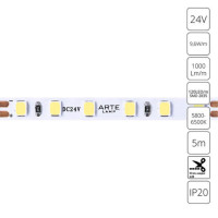 A2412005-03-6K Светодиодная лента 24В 9,6Вт/м 1000Лм/м 6000К 90+ 5мм SMD2835 120шт/м 5м IP20