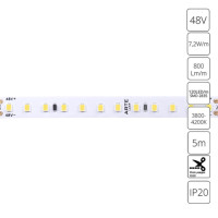 A4812010-02-4K Светодиодная лента 48В 7.2Вт/м 800Лм/м 4000К 90+ 10мм SMD2835 120шт/м 5м IP20