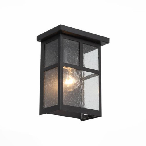 SL079.401.01 Светильник уличный настенный ST-Luce Темный кофе/Прозрачное кракелированное стекло 